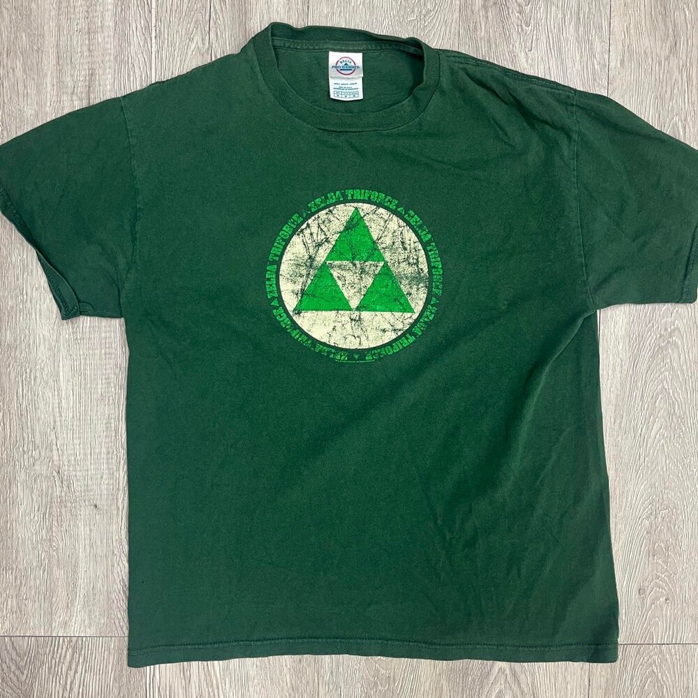 Nintendo Zelda Triforce green mens t-shirt green Triforce symbol vintage 2004 M